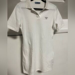 Prada White Cotton Mini Dress